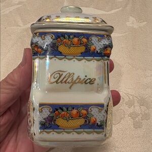 Vintage Czechoslovakia Victoria China Lustreware Allspice  Spice Canister Jar